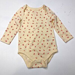Baby Cat & Jack, NWOT, one piece long sleeved body suit cream w/flowers 6-9 M.